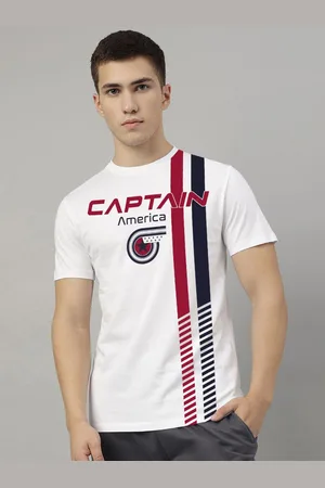 Free Authority Men Captain Marvel Typography Printed Round Neck Regular Fit Cotton T-shirt
