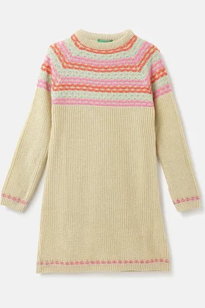Benetton Girls Round Neck Cotton Pullover Sweater