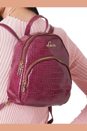 LAVIE Mini Women Burgundy Textured Backpack