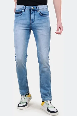Duke Men Slim Fit Mid-Rise Heavy Fade Clean Look Stretchable Jeans