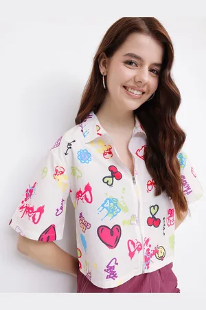 DressBerry Retro Revival Printed Boxy Shirt