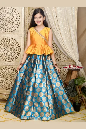 SAKA DESIGNS Girls Embellished Ready to Wear Lehenga & Peplum Angrakha Choli