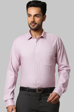 Park Avenue Men Red Slim Fit Pinstripes Striped Formal Shirt
