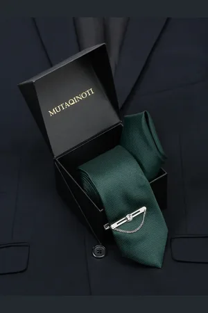 MUTAQINOTI Men Silk Blend Necktie Accessory Gift Set