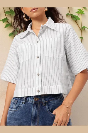 DressBerry Functional Fashion Striped Boxy Shirt