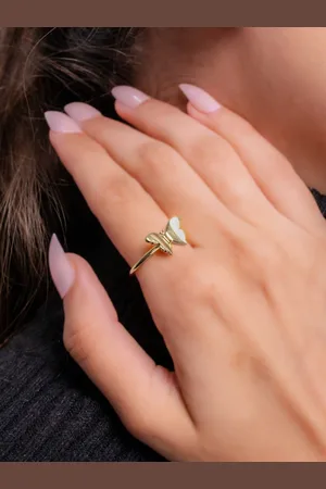 Mabel 925 Sterling Silver 18KT Gold Plated Finger Ring
