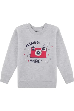 DYCA Girls Grey Printed Sweatshirt