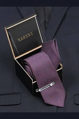 KAEZRI Men Necktie Accessory Gift Set