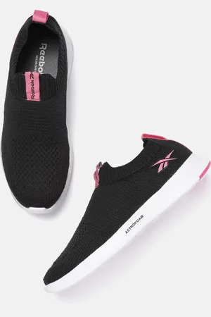 Reebok Women Black & Pink Woven Design Druhan 2.0 Walking Shoes