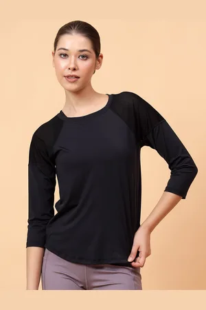 Fitkin Women Back Mesh Panel Tshirt
