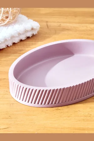 Home Centre Purple Solid Polyresin Soap Dish