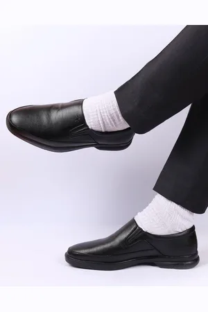 FAUSTO Men Black Solid Formal Slip-Ons