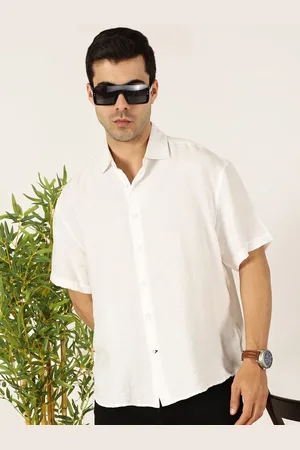 Mast & Harbour Men Premium Relaxed Fit Spread Collar Solid Casual Shirt