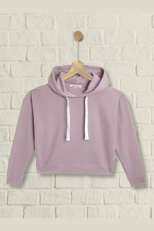 Roadster Girls Lavender Solid Hooded Sweatshirt