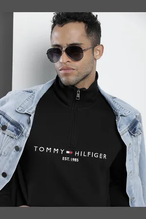 Tommy Hilfiger Men Black Brand Logo Sweatshirt