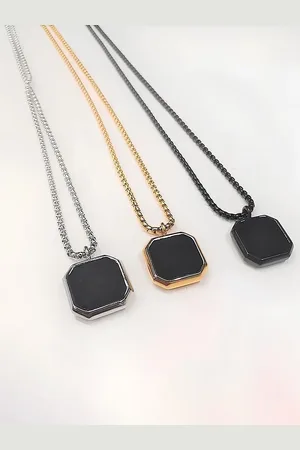 KARISHMA KREATIONS Unisex Set Of 3 Silver-Plated Stainless Steel Pendants With Chain