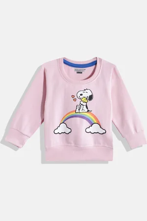 Eteenz Girls Rainbow Graphic Printed Cotton Sweatshirt