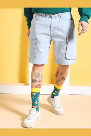 The Indian Garage Co Men Mid Rise Cotton Cargos Shorts