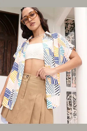 DressBerry Follow My Geometry Printed Button-It-Up Shirt