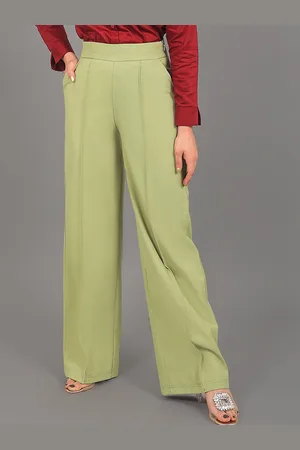 Blue Bird Women High-Rise Pleated Trousers