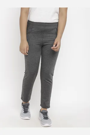 Chimprala Girls Grey Solid Trackpant