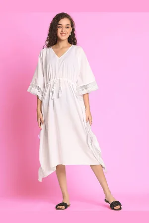 Erotissch Women V-Neck Kaftan Midi Dress