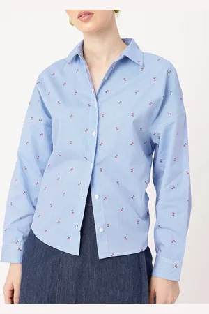 DressBerry City Striped Cherry Pattern Relaxed Fit Shirt