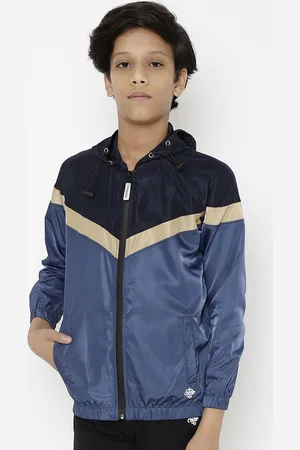 Chimprala Boys Navy Blue Colourblocked Water Resistant Running Sporty Jacket