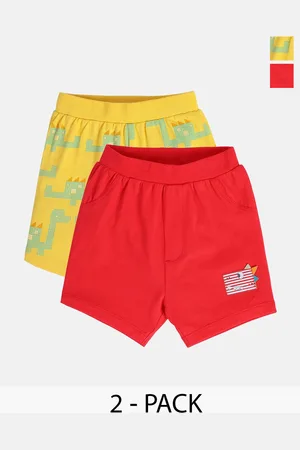 MINI KLUB Boys Pack Of 2 Mid-Rise Pure Cotton Shorts