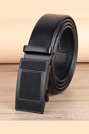 ZORO Men Black Autolock Grip PU Leather Belt