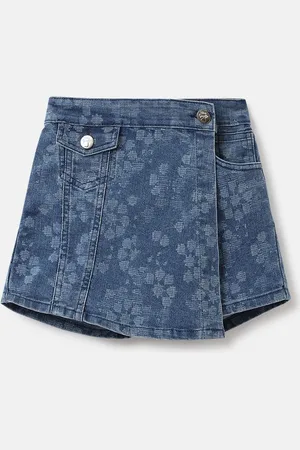 Blue Giraffe Girls Printed Mid-Rise Mini Skorts