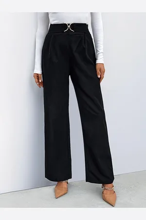 HERE&NOW Women Regular Fit Mid-Rise Parallel Trousers
