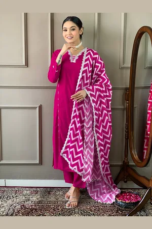 choiceit Women Regular Thread Work Kurta with Pyjamas & With Dupatta