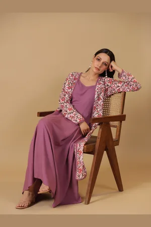 anayna Ethnic Motifs Printed Flared Anarkali Kurta