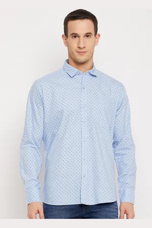 Duke Men Blue Slim Fit Printed Casual Shirt