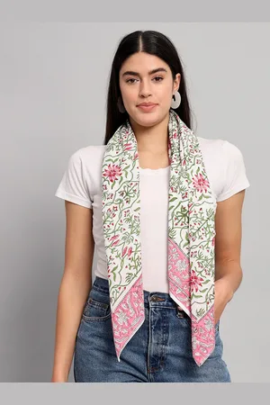 HANDICRAFT PALACE Floral Printed Cotton Square Scarf