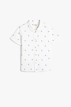 Koton Boys Opaque Printed Cotton Casual Shirt