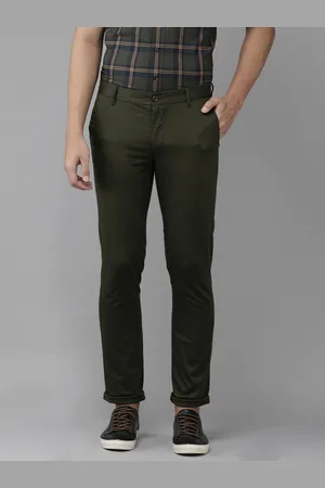 U.S. Polo Assn. U S Polo Assn Men Olive Green Slim Fit Corduroy Trousers