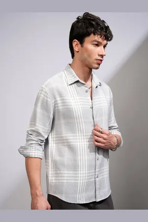 Highlander Men Spread Collar Tartan Checked Cotton Casual Shirt