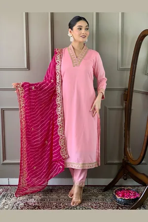 choiceit Women Embroidered Regular Sequinned Kurta with Pyjamas & With Dupatta