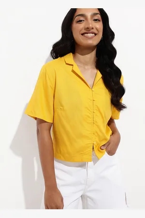 DressBerry Boyfriend Chic Boxy Crop Shirt