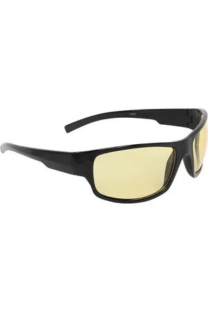GARTH Unisex Yellow Lens & Black Sports Sunglasses with UV Protected Lens