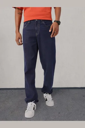 Kook N Keech Men Grunge Style Dark Shade Relaxed Fit Jeans