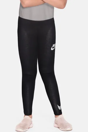Nike Girls Black Brand Logo Daisy Sport Leggings