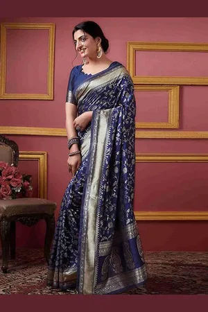Saadhvi Woven Design Zari Pure Silk Kanjeevaram Saree