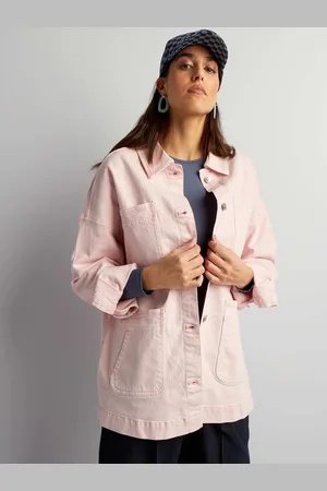 KIABI Women Washed Striped Longline Open Front Jacket