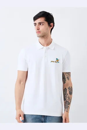 SPYKAR Men Graphic Printed Polo Collar Cotton Slim Fit T-shirt