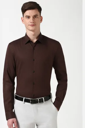 Peter England Men Spread Collar Micro Ditsy Printed Cotton Slim Fit Formal Shirt