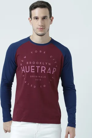 Huetrap Men Maroon Printed Round Neck T-shirt