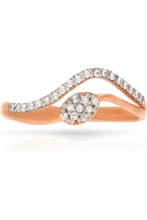 BHIMA 18K BIS Hallmark 750 Purity Rose Gold Elegant Radiance Diamond Ring